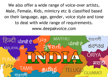 All Indian Languages Voice Artist available